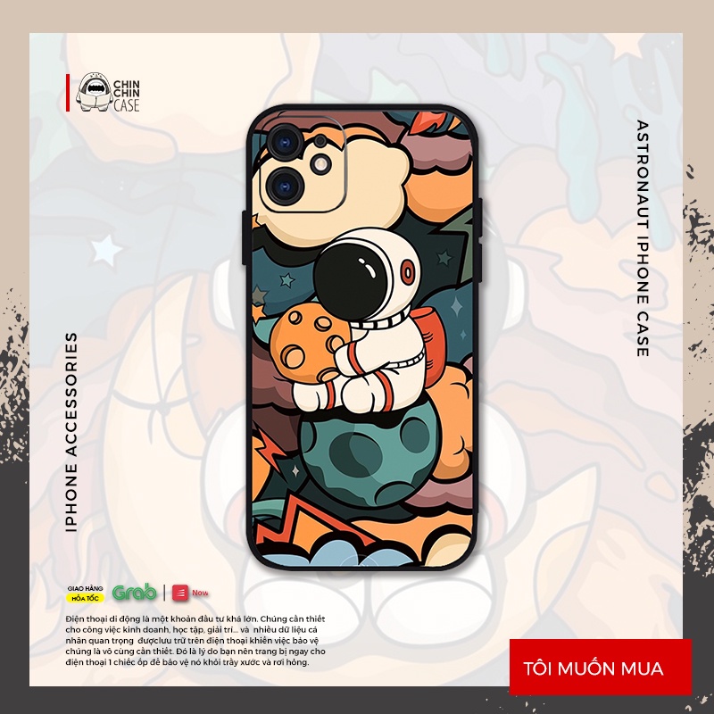 Vỏ ốp iPhone Phi Hành Gia chống sốc cho iPhone 6/6pl/6s/6spl/7/7pl/8/8pl/x/xs/11/12/13/pro/max - Chinchincase