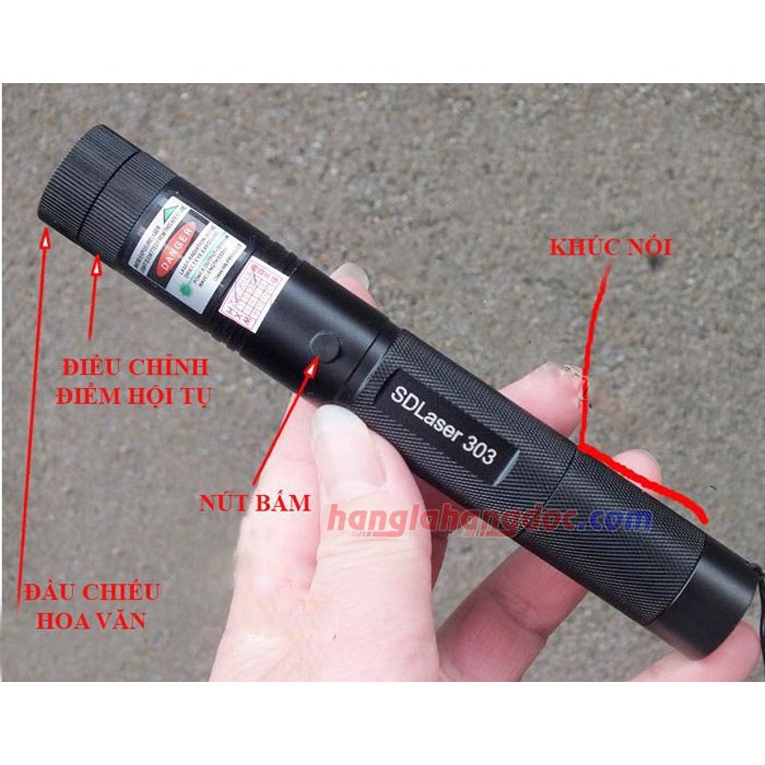 Đèn Laze Laser 303 tia xanh lá chiếu cực xa + đầu chiếu ngàn sao HK_T2