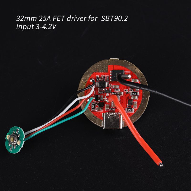 Trình Điều Khiển Đèn Pin 32mm 28A FET Cho Đèn LED L8 SBT90.2 3-4.2V
