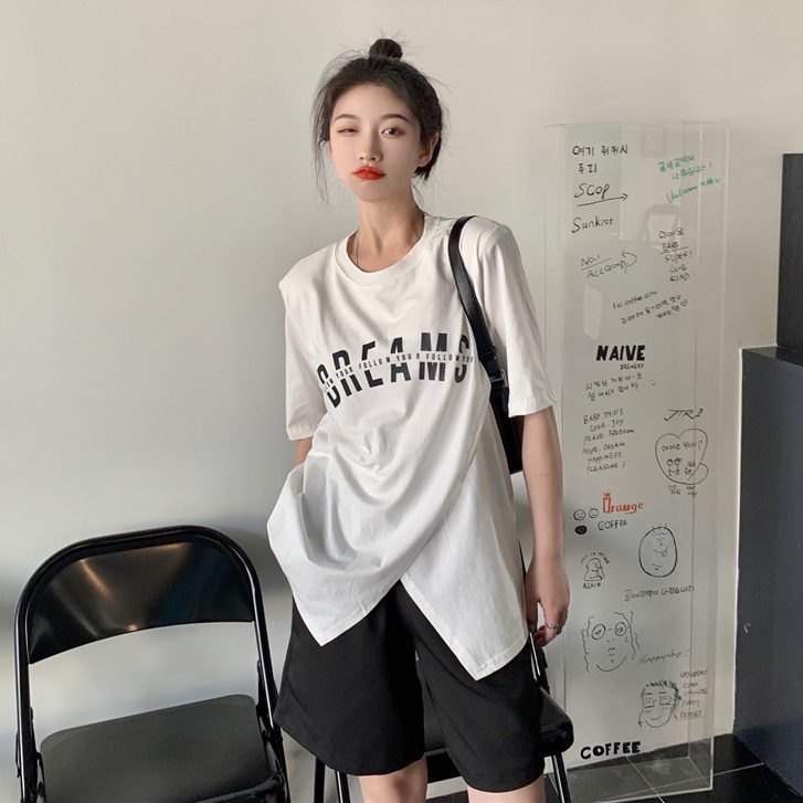 Áo Thun Tay Ngắn Dáng Suông In Họa Tiết Độc Đáo Thời Trang Phong Cách Hàn Quốc Cho Nữ