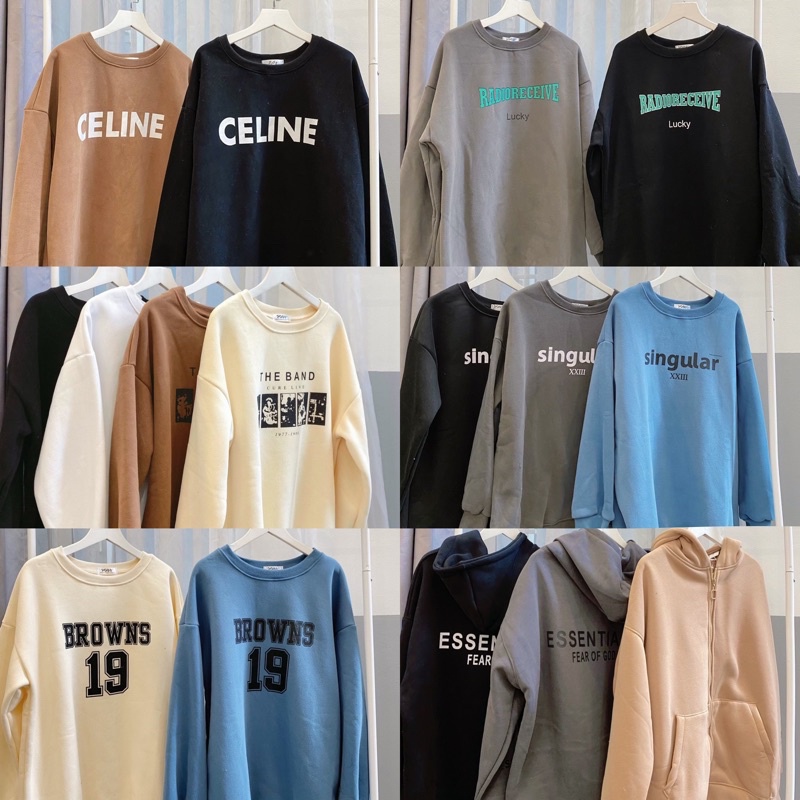 Áo nỉ trơn/ chữ freesize