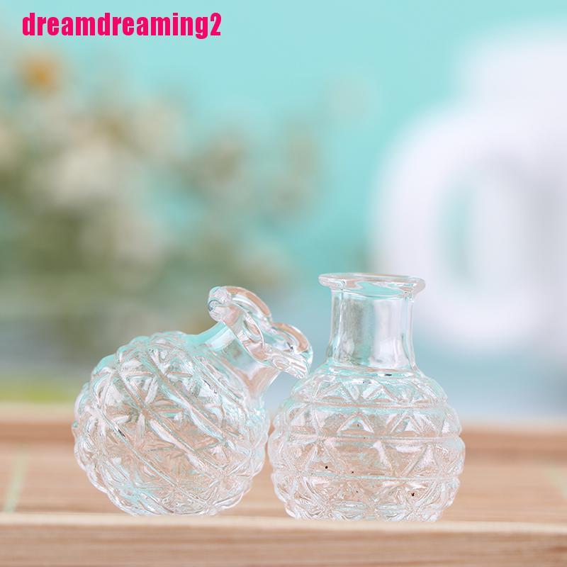 Bộ 2 Bình Hoa Thủy Tinh Trang Trí Nhà Búp Bê Xinh Xắn