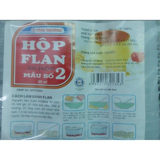 BỘ 50 KHUÔN RAU CÂU  BÁNH FLAN 02 -6.3CM KÈM NẮP ĐẬY  6.3 x 6.3 cm, cao 3CM