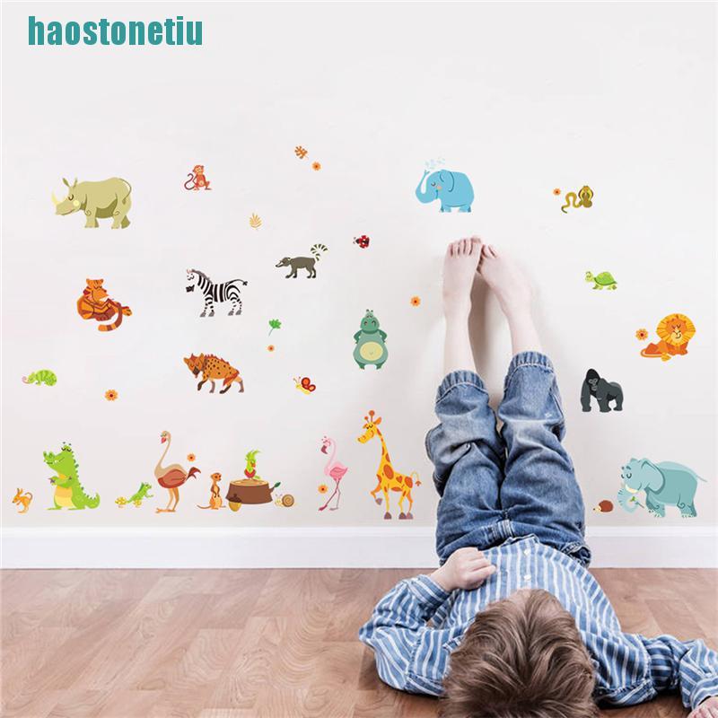Sticker Dán Tường Hình Động Vật Dễ Thương Bắt Mắt