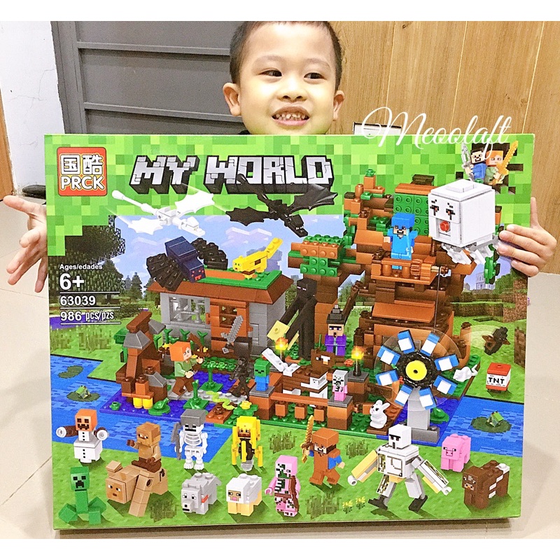 Xếp hình lego minecraft my world rồng đen và nông trại