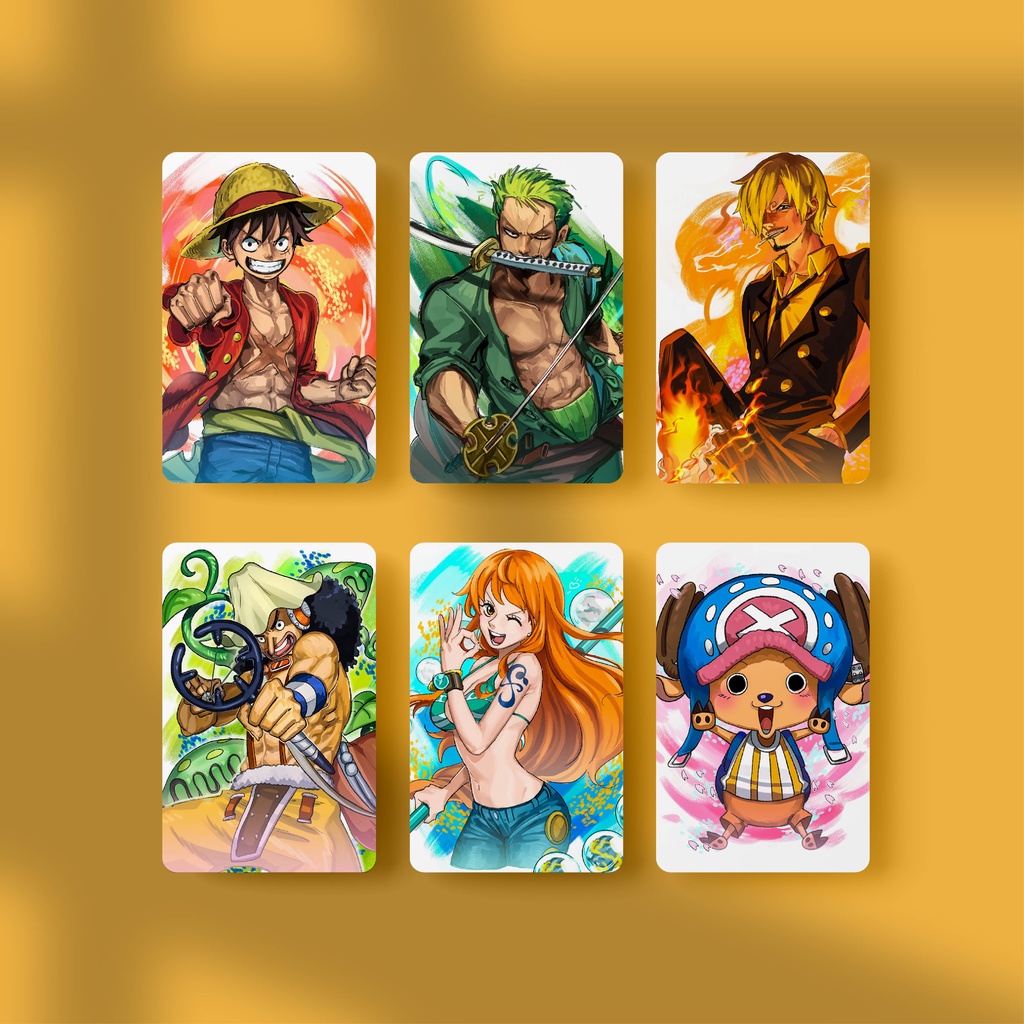 [ PHOTOCARD ] Thẻ Card Bo Góc Anime One Piece Straw Hat Pirates Art Version - Giấy Bìa Cứng - Có Màng Cán