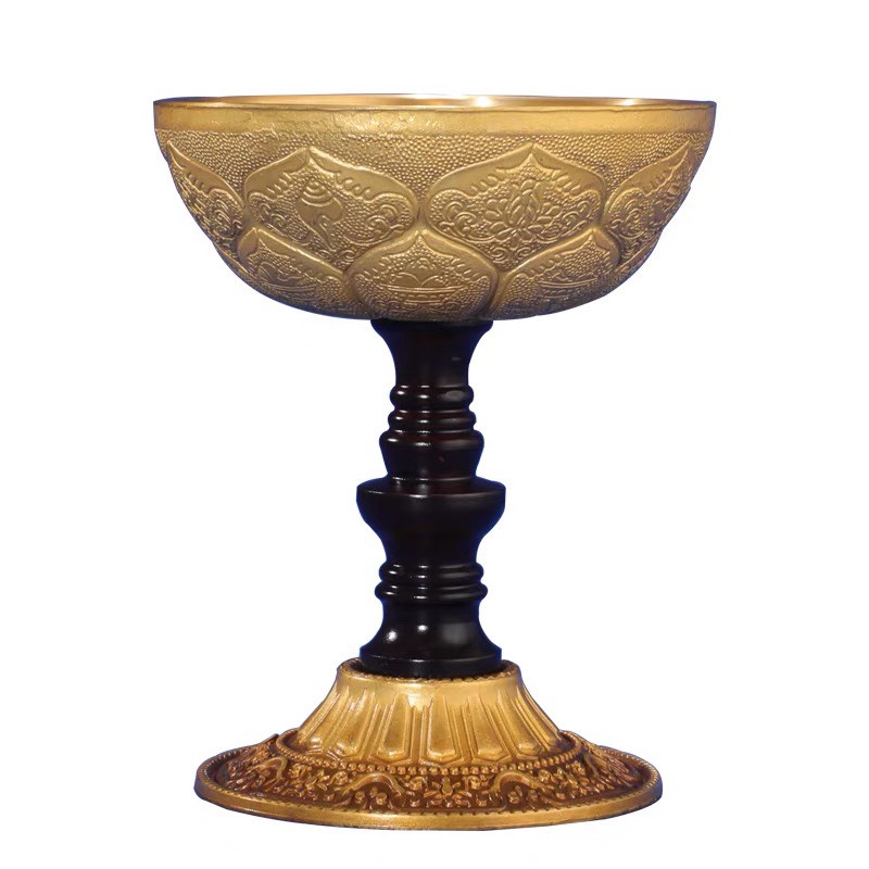 Đồ thờ cúng, ly đồng 9cm chân đen - Văn phòng phẩm Nhơn Phát