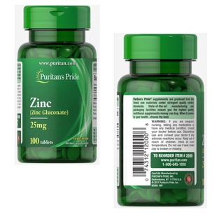 Viên uống bổ sung kẽm giảm mụn zinc for acne puritan's pride 100 viên