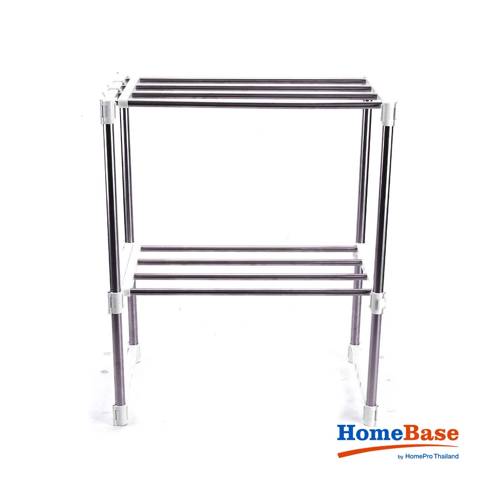HomeBase KECH Kệ 2 tầng inox JYC022 W63.5xD69xH35.5cm