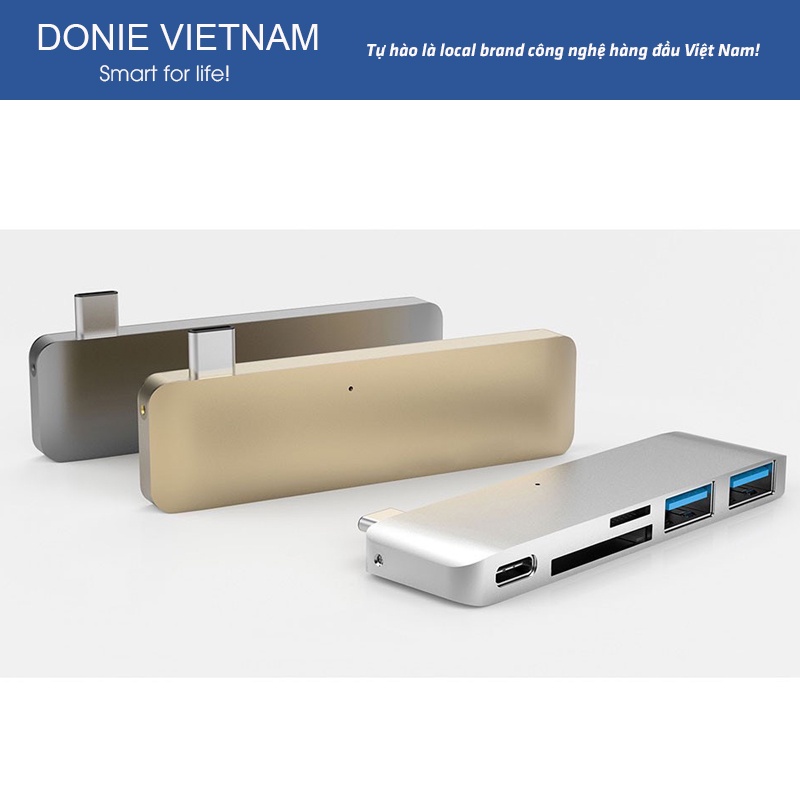 Cáp Chuyển Hyperdrive 5 in 1 USB-C Hub For Macbook Hàng Chính Hãng
