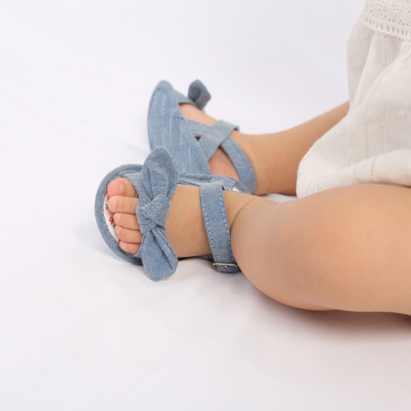 Giày sandal chống trượt gắn nơ thời trang mùa hè cho bé