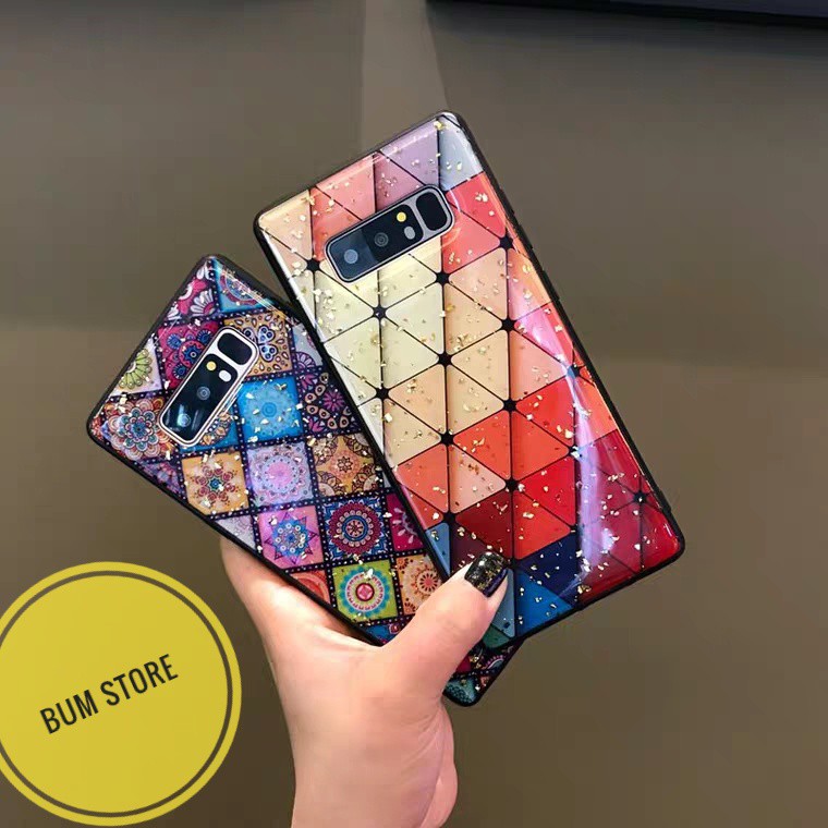 ỐP LƯNG Note 9 / Note 8 TRÁNG GƯƠNG HỌA TIẾT THỔ CẨM