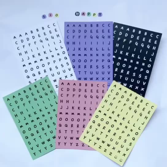 Sticker Nhãn Dán Hoạ Tiết Bảng Chữ Cái + Số Tiếng Anh HynBee Trang Trí Sổ Tay DIY