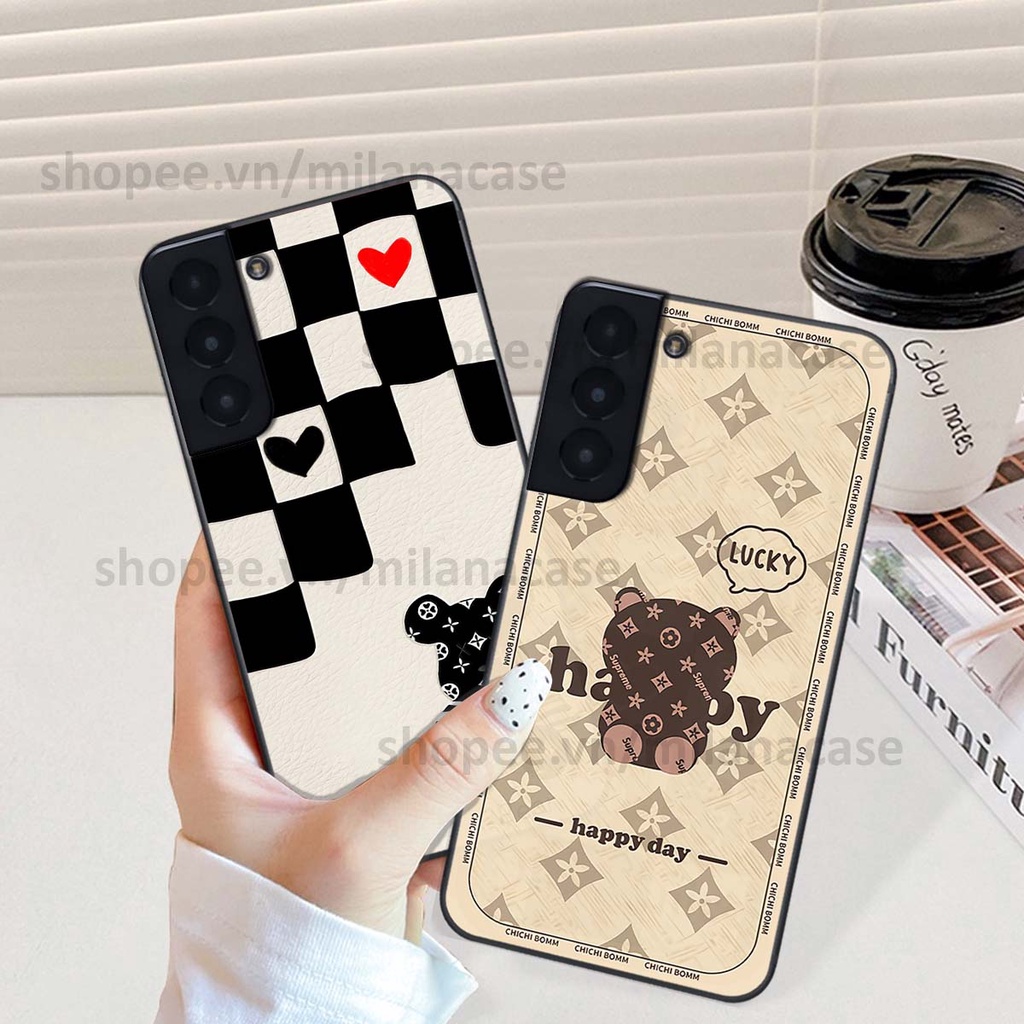 Ốp Samsung S21 / S21 FE / S21 Plus / S21+ gấu be@rBrick gấu Teddy Kaws siêu đẹp, phong cách, cá tính