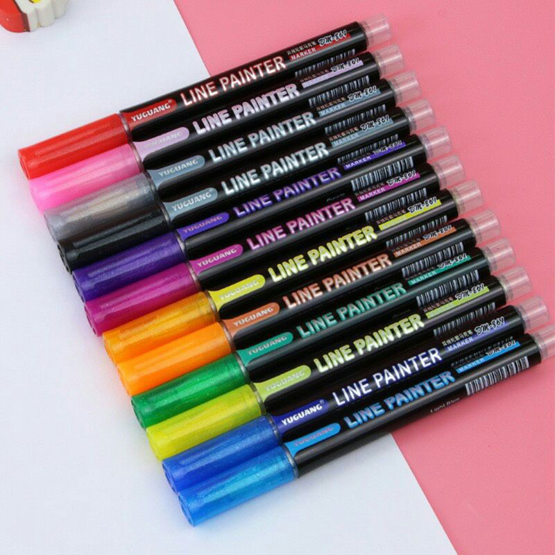 Hộp 12 bút màu nhũ luyện chữ đẹp Metallic Brush