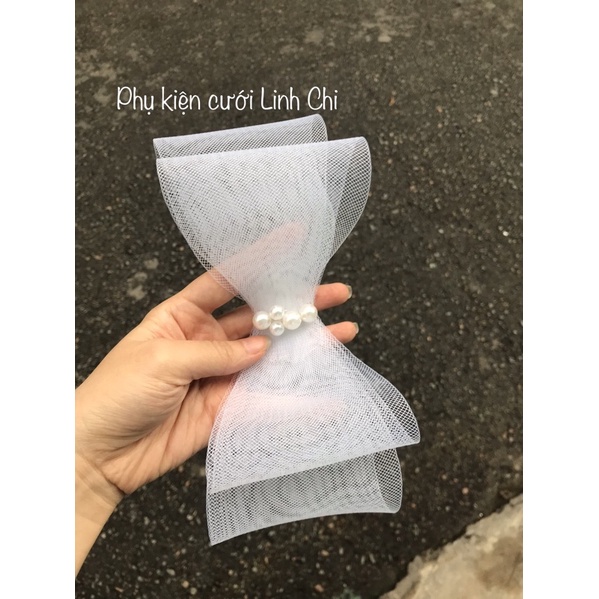 set 2 nơ cài tóc cực xinh, cài tóc cô dâu