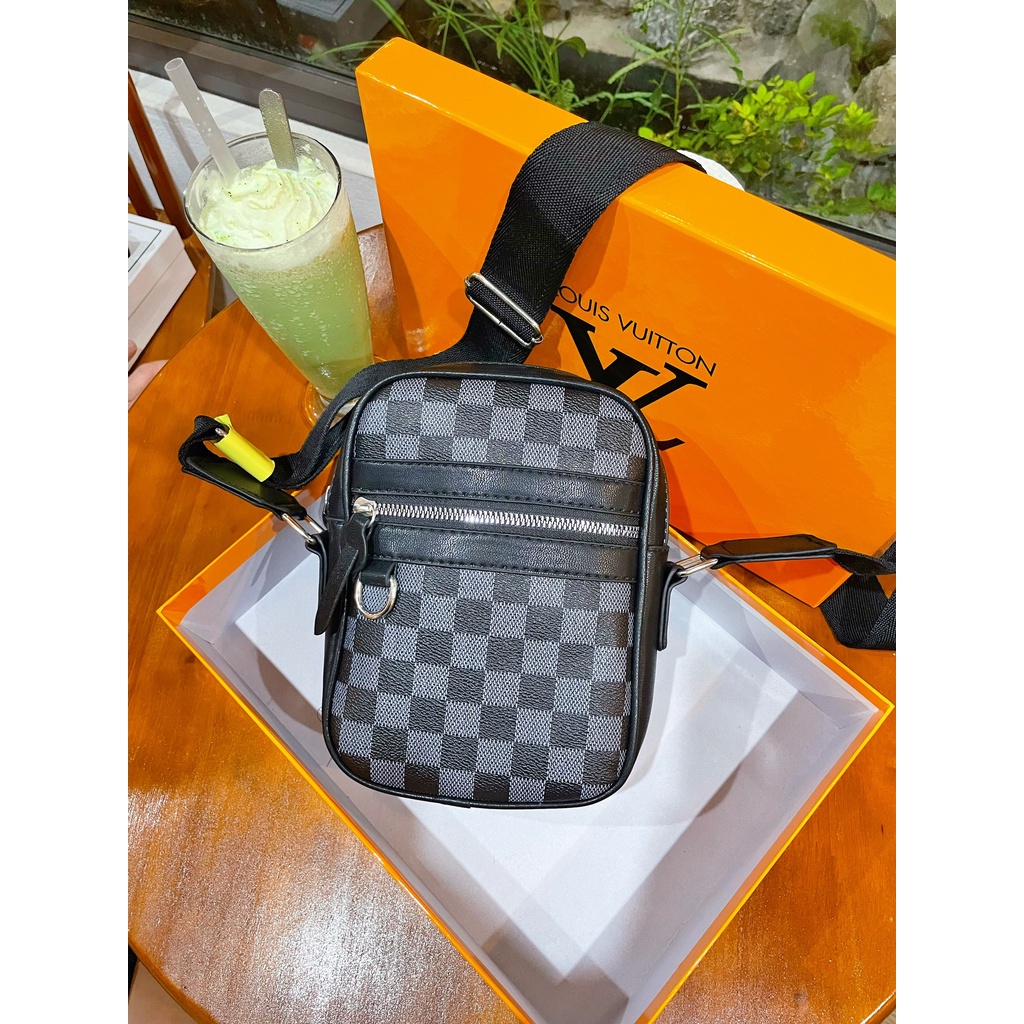 [HÀNG NEW] Túi đeo chéo nam Kẻ ô xanh thời trang fullbox
