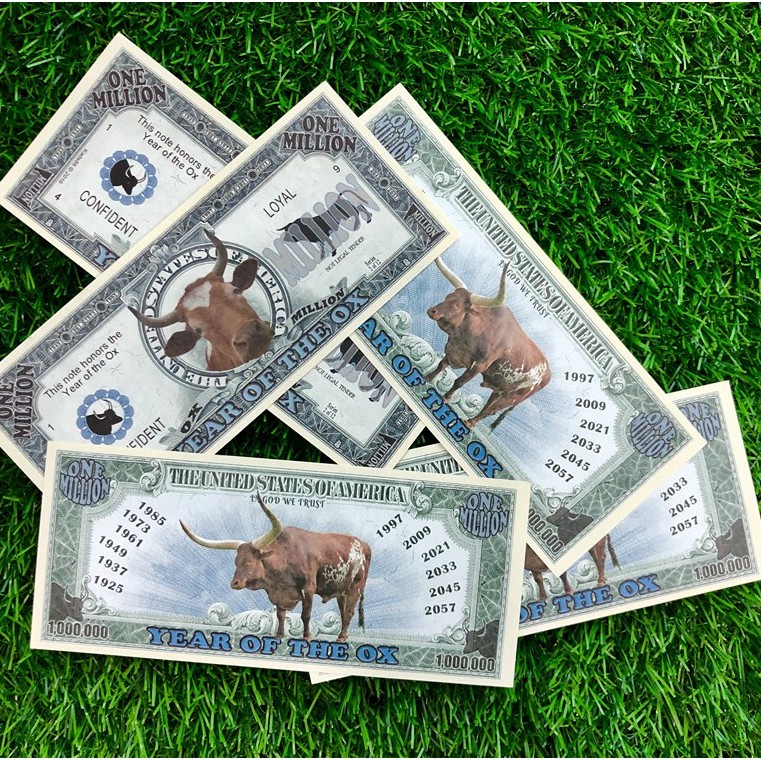 Tiền Lưu Niệm Hình Con Trâu 1 Triệu Đô Mỹ - Tặng Kèm Bao Lì Xì Tết | BigBuy360 - bigbuy360.vn