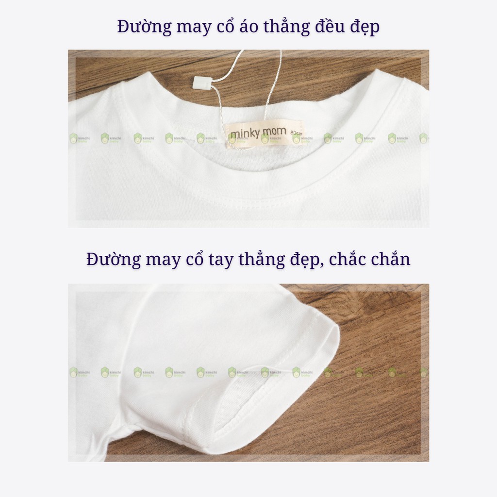 Áo Thun Bé Trai Minky Mom Vải Cotton 100% Trắng Basic Họa Tiết Khủng Long Ô Tô, Áo Thun Trẻ Em Cho Bé Cộc Tay MKMA2110