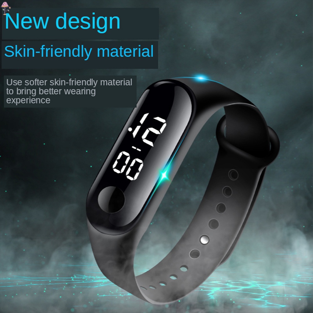 Đồng Hồ Đeo Tay Điện Tử Dây Silicone Màu Sắc Kẹo Ngọt Có Đèn LED Dành Cho Nam Và Nữ