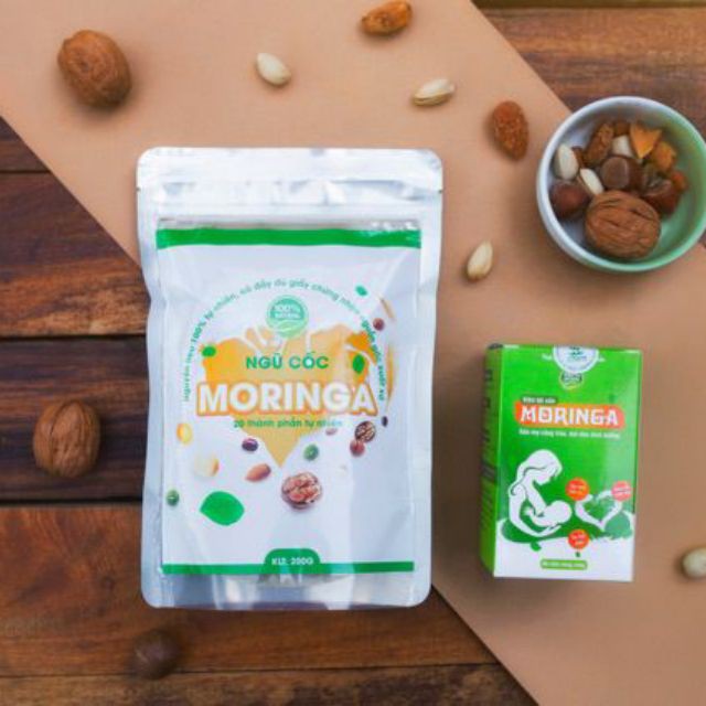 [Rẻ nhất shopee]VIÊN LỢI SỮA MORINGA tặng kèm ngũ cố lợi sữa