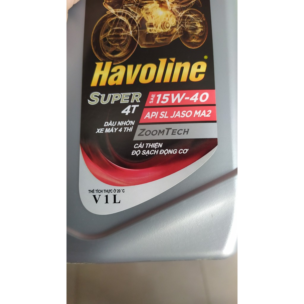 Dầu nhớt Caltex Havoline Super 4T SAE 15W-40 1L dùng cho xe số