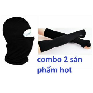 Combo 2 - ống tay + khăn trùm đầu ninja