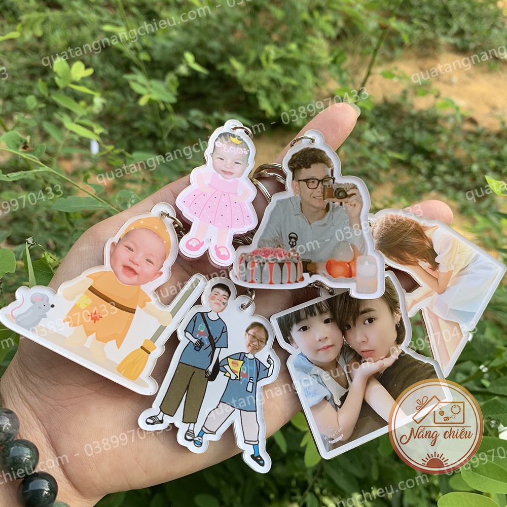 Móc khóa cắt hình chibi, cắt ghép nhân vật hoạt hình , animal theo yêu cầu của khách hàng , chất liệu mica