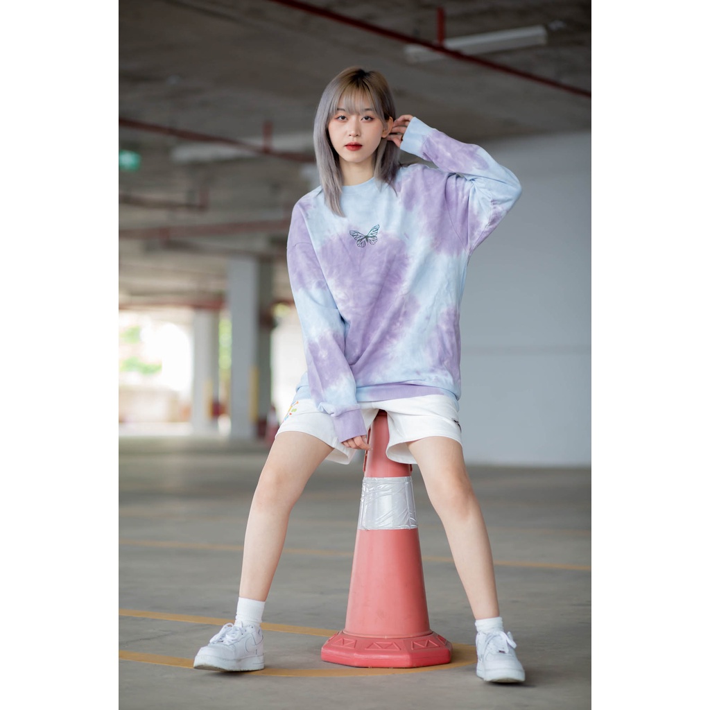 Áo Nỉ Không Mũ Sweatshirt BOO Unisex, Nỉ Da Cá Loang Màu Tie dye  Độc Đáo
