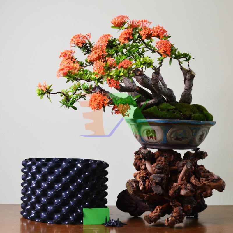 Bầu ươm cây công trình BLV-50, Chậu trồng cây có lỗ thoáng khí cao 50 cm dày 0.8 mm nhựa PVC (Cuộn 50m) Kèm 100 vít