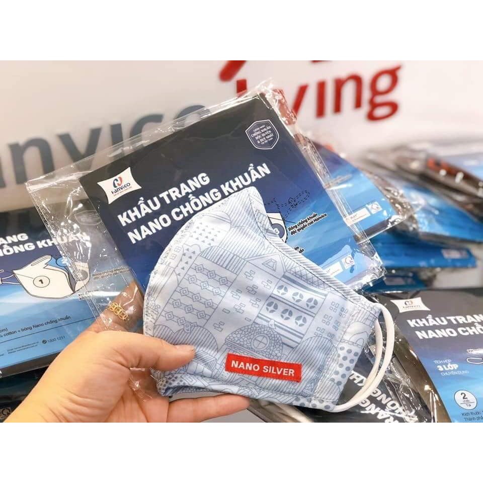 2 Chiếc khẩu trang (được chọn màu) 3 lớp vải kháng khuẩn Nano Bạc Hanvico | BigBuy360 - bigbuy360.vn