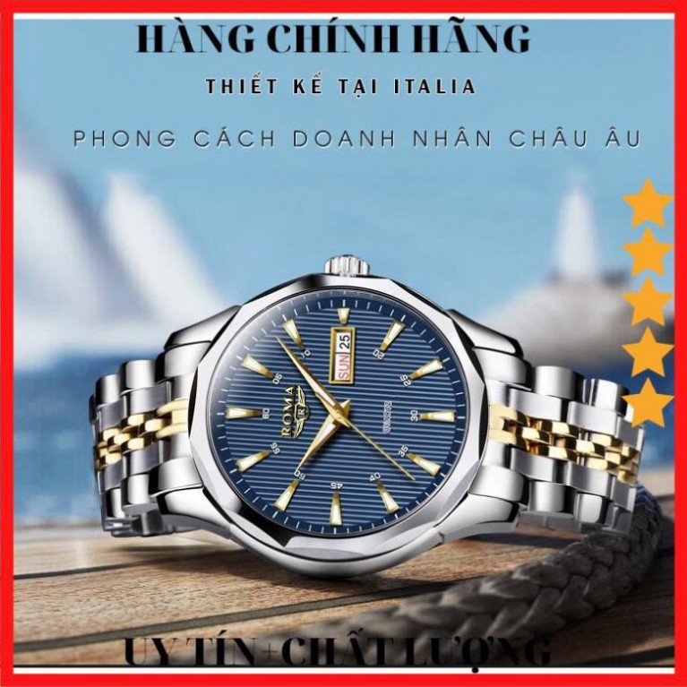 M90 [ HÀNG CAO CẤP ] Đồng hồ Nam ROMA ITALY 9010 Kính tráng Sapphire – Dây CHARM đúc đặt đẳng cấp 4 V07