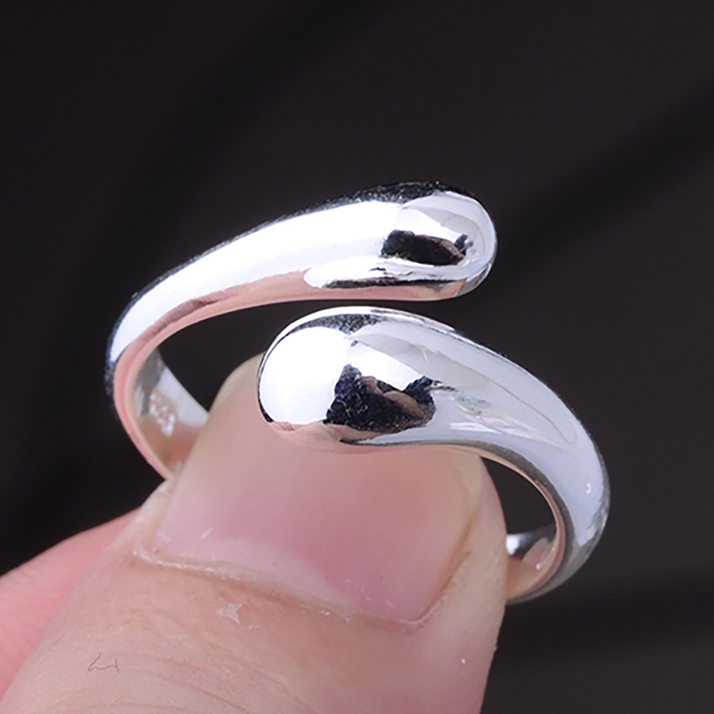 Nhẫn đeo tay mở mạ bạc đơn giản thời trang