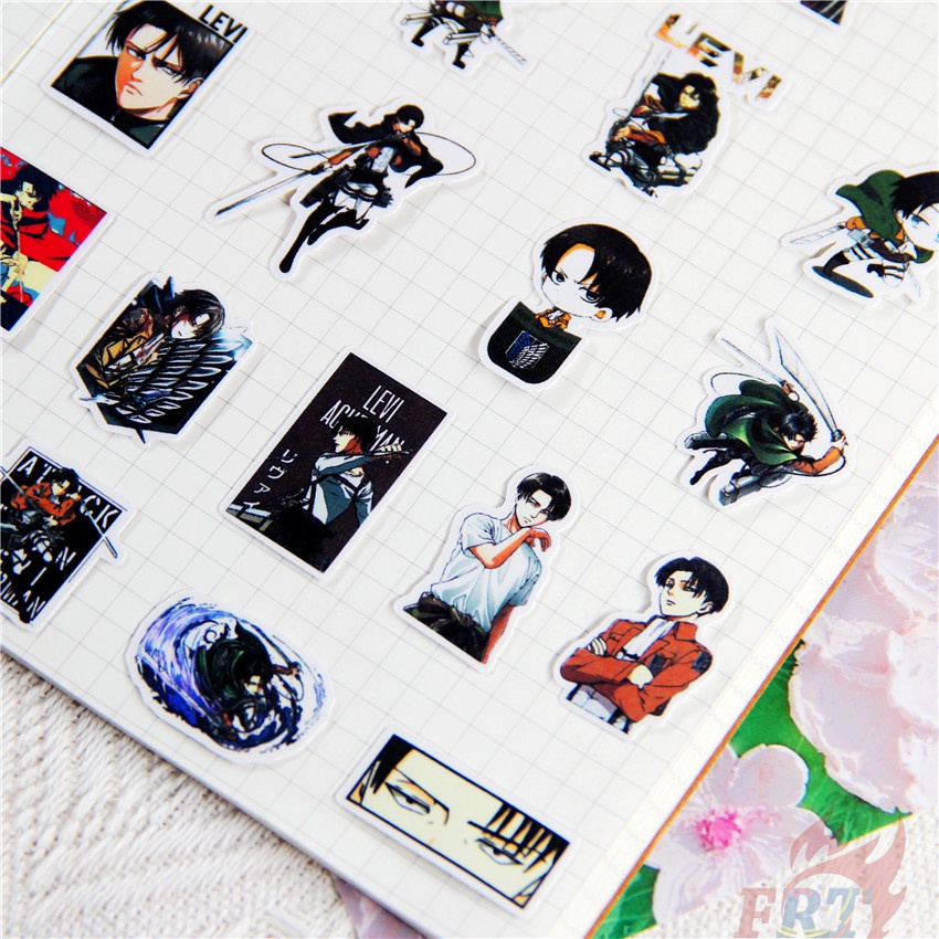 ★★★ Levi·Ackerman Q-2 Attack on Titan Mini Diary Manual Stickers ★★★ 50pcs/set DIY Fashion Album Decor Stickers（Size：2~3cm）
