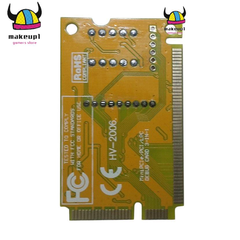 Card chuẩn đoán Mini PCI PCI-E lpc cho máy tính , laptop 3 trong 1，kim loại kích thước 5x3x1cm