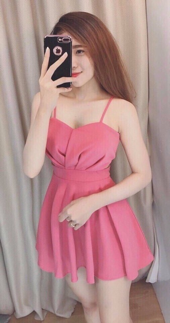Đầm 2 dây dáng xoè siêu xinh + Ảnh thật | BigBuy360 - bigbuy360.vn