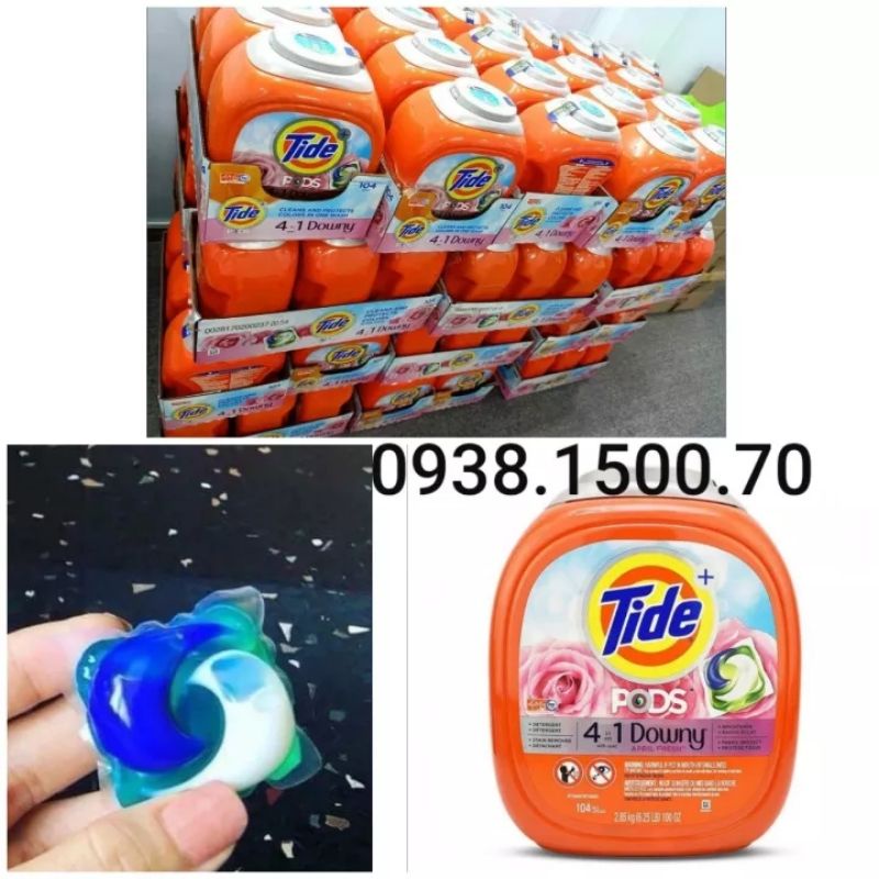 Viên giặt xả Tide Pods 4in1 Downy (104 viên)
