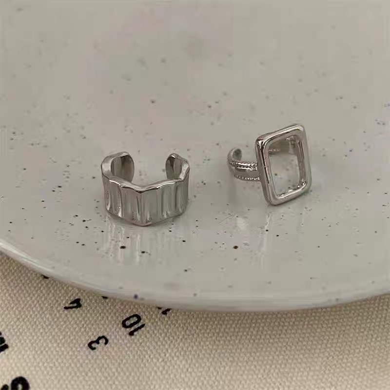 Nhẫn Thời Trang Hàn Quốc Thiết Kế Hình Chữ Nhật Độc Đáo