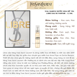 Mẫu Thử Vial Sample Nước Hoa Nữ YSL Libre Eau De Parfum