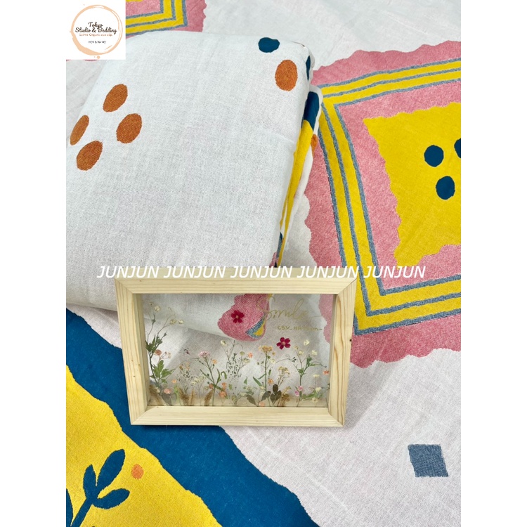 N3_SET Chăn Ga Gối vải Xô Organic cotton dòng cao cấp