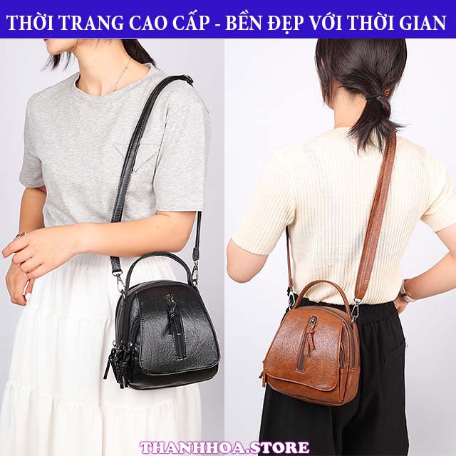 Túi đeo chéo nữ đi chơi nhiều ngăn đựng điện thoại cá tính dễ thương thời trang đẹp da cao cấp