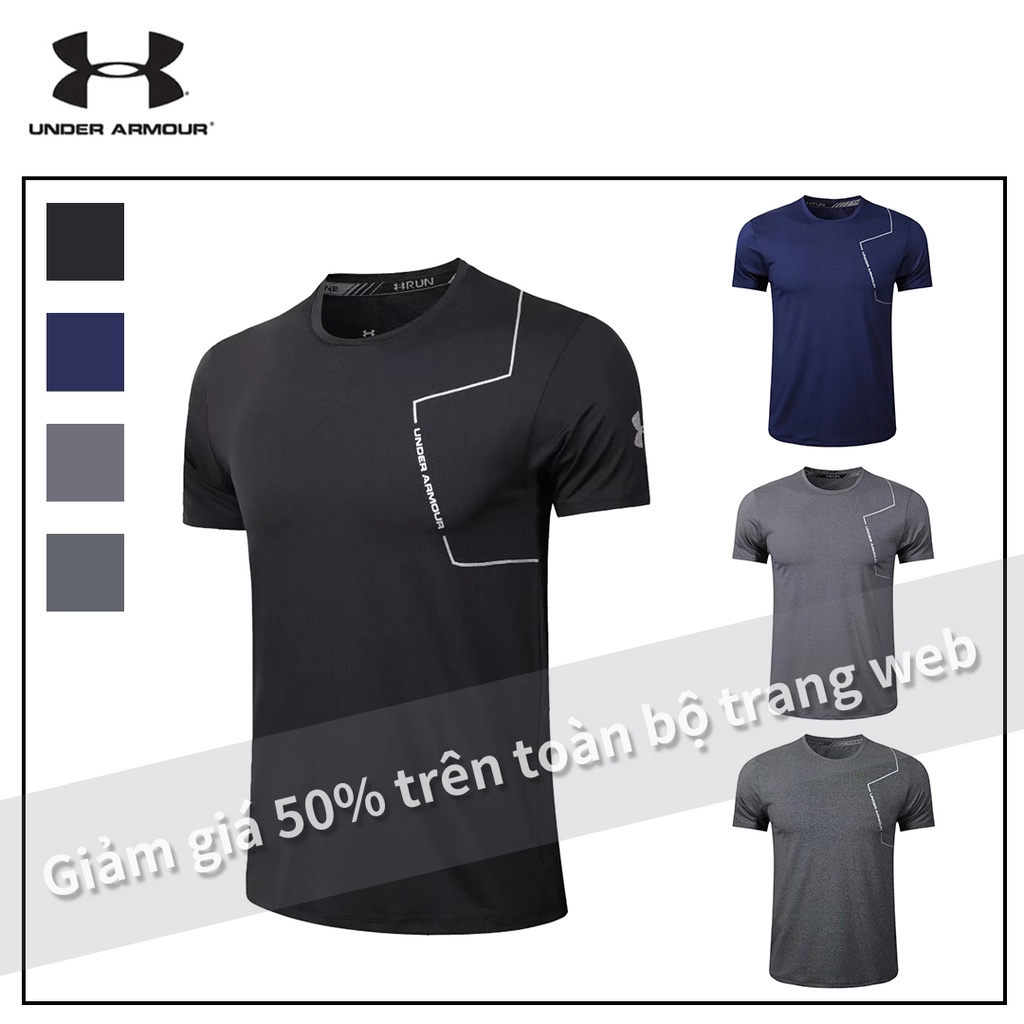 Under Armour Nam UA Ngắn Tay Áo Cổ Tròn Thể Thao Giản Dị Áo phông bó sát