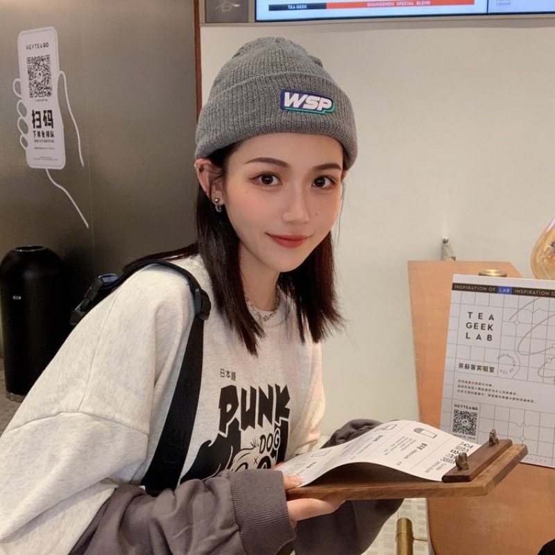 Mũ len giữ ấm phong cách hip hop Nhật Hàn thời trang thu đông