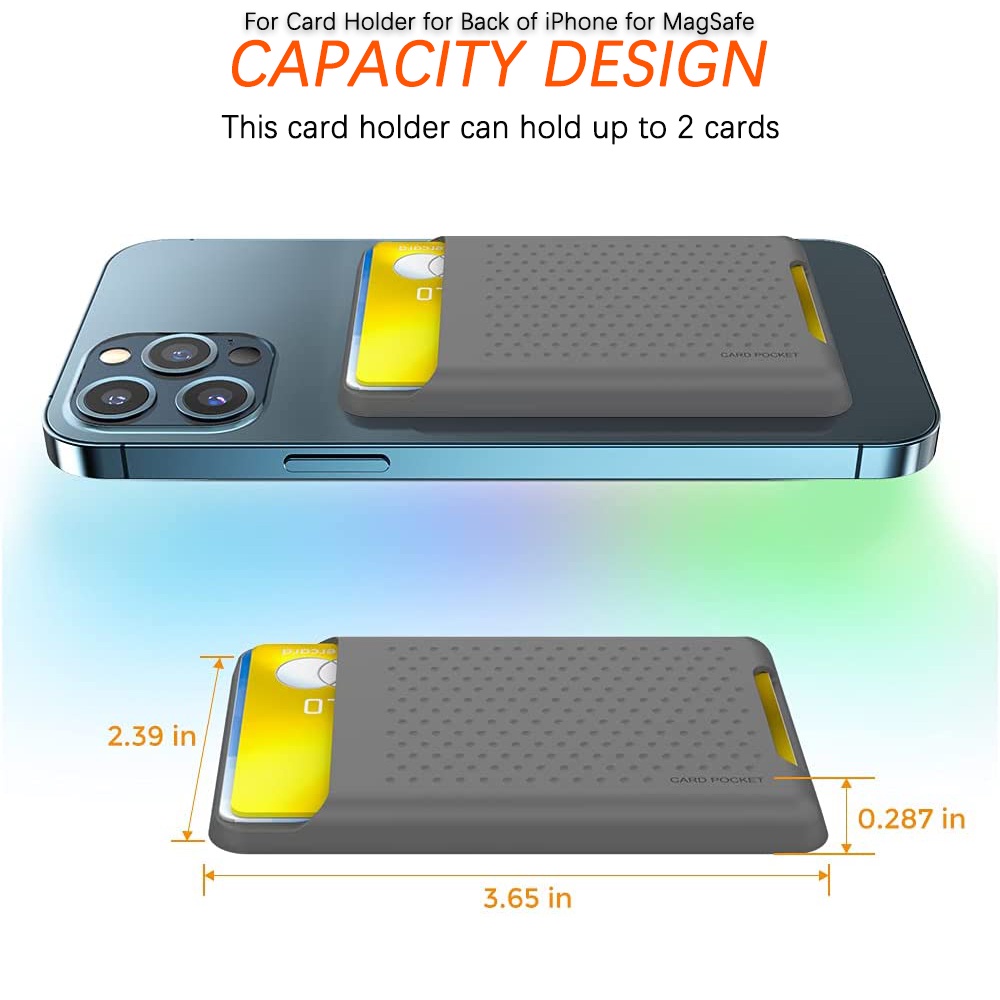 Ninki Ví Silicon Đựng Thẻ Dán Vào Ốp Điện Thoại Chất Lượng Cao cho iPhone 13, iPhone 12 Models, Magnetic Card Holder Silicone Sleeve Compatible with iPhone 12/Pro/Max/Mini