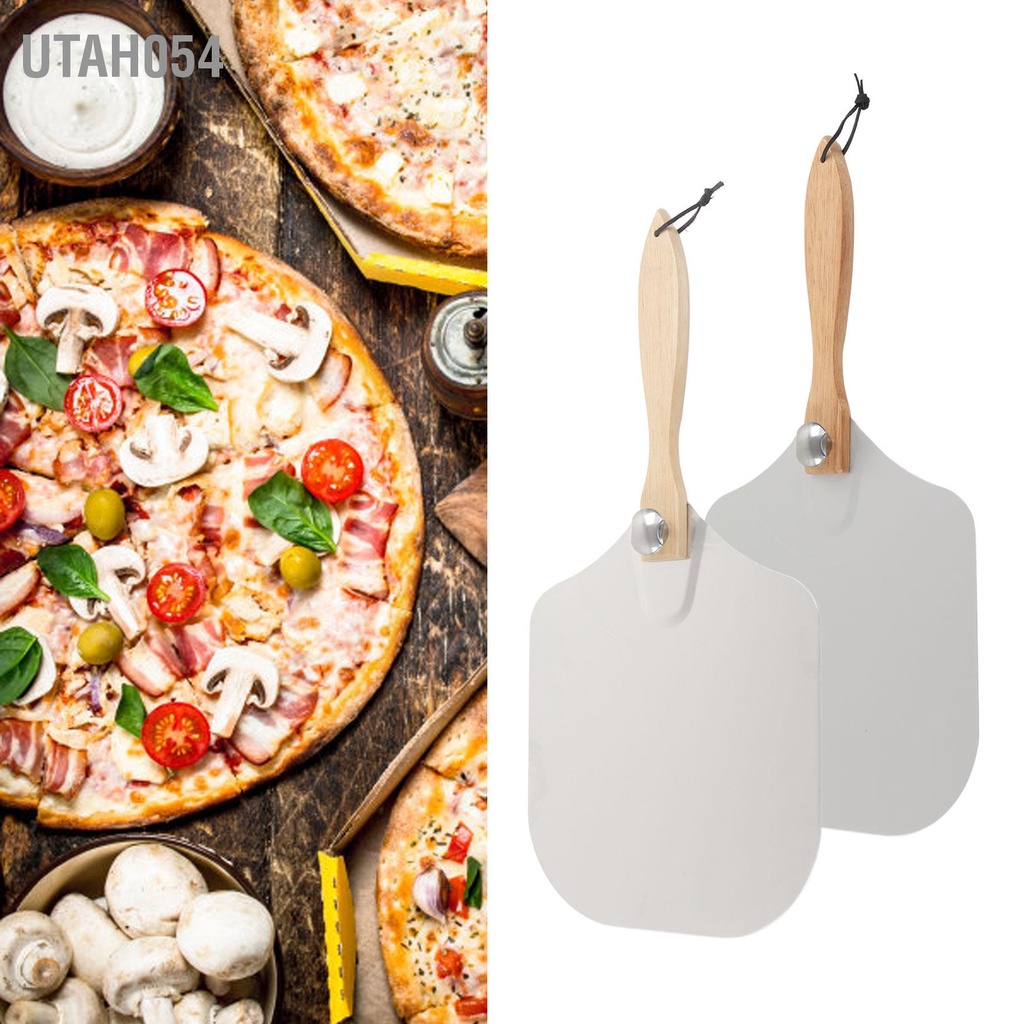 Utah054 12 Inch Pizza Spatula Nhôm Sồi Tay cầm có thể thu gọn Cánh khuấy bánh pizza bền cho tiệm tại nhà