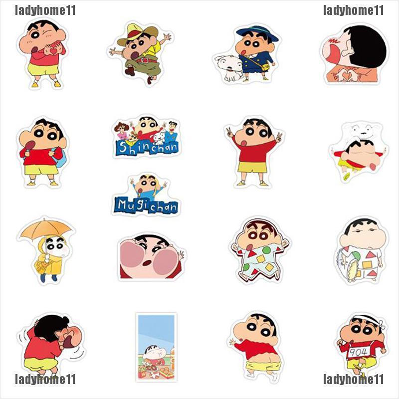 Set 50 Hình Dán Cậu Bé Bút Chì Shin-Chan Dùng Để Trang Trí Laptop / Va Li