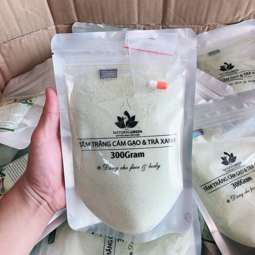 (Gói 300gr) Bột cám gạo trà xanh,ủ trắng trà xanh,rửa mặt và tắm trắng body | BigBuy360 - bigbuy360.vn