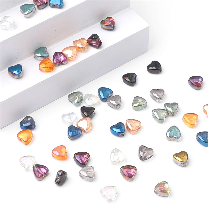 Chuỗi Hạt Pha Lê Trong Suốt Trái Tim 8X8mm Dùng Làm Trang Sức Thủ Công