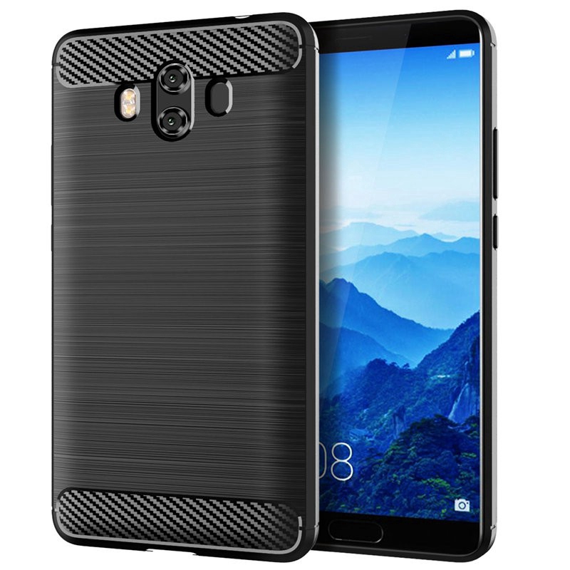 Ốp lưng Huawei Mate 10 Vỏ giáp silicon mềm chống sốc bằng sợi Carbon TPU Vỏ điện thoại silicon mềm V