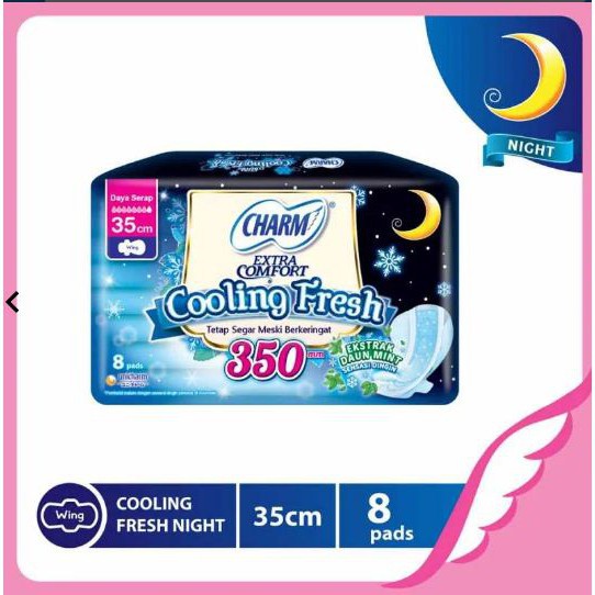 Charm Extra Comfort Cooling Fresh Night Wing 350mm / 8pads - Digitv